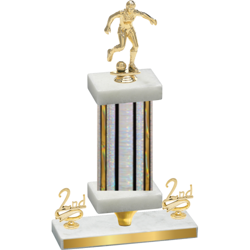 Premium Single Silver Glacier Second Place Soccer Trophy