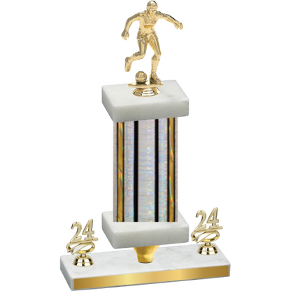 Premium Single Silver Glacier Year Soccer Trophy