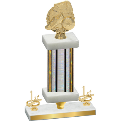 Premium Single Silver Glacier First Place Soccer Trophy