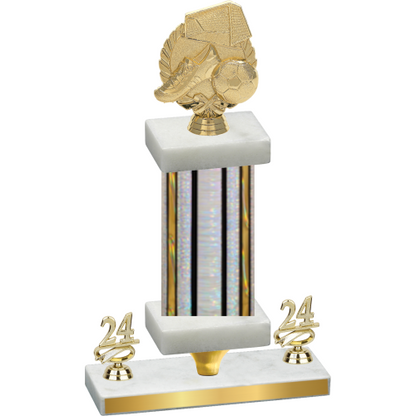 Premium Single Silver Glacier Year Soccer Trophy