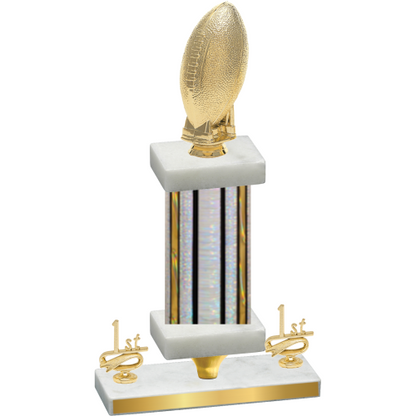 Premium Single Silver Glacier First Place Football Trophy