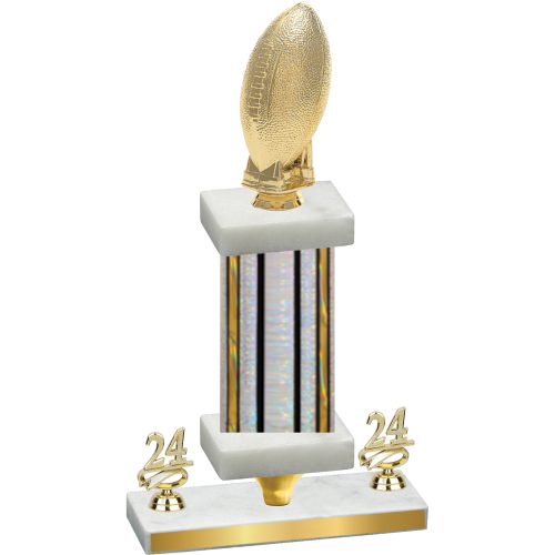 Premium Single Silver Glacier Year Football Trophy