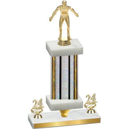 Premium Single Silver Glacier Year Wrestling Trophy