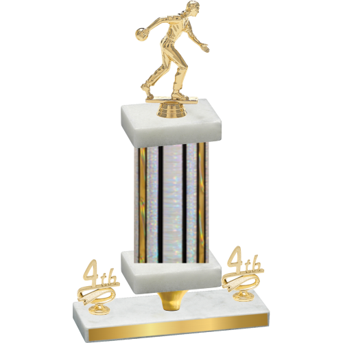 Premium Single Silver Glacier Fourth Place Bowling Trophy