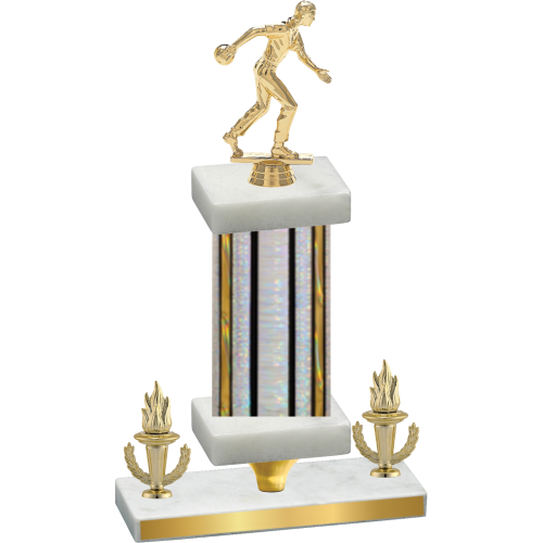 Premium Single Silver Glacier Victory Bowling Trophy