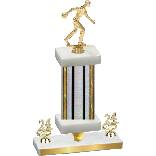 Premium Single Silver Glacier Year Bowling Trophy