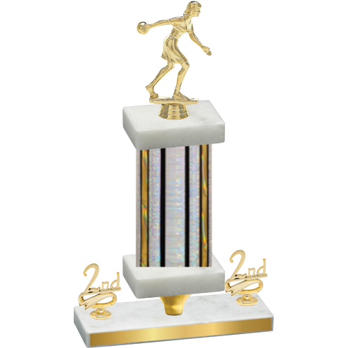 Premium Single Silver Glacier Second Place Bowling Trophy