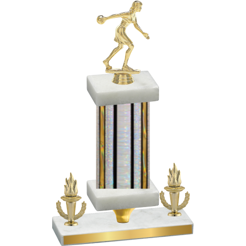 Premium Single Silver Glacier Victory Bowling Trophy