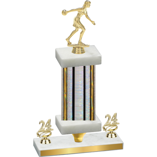 Premium Single Silver Glacier Year Bowling Trophy