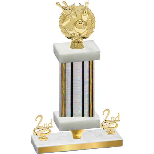 Premium Single Silver Glacier Second Place Bowling Trophy