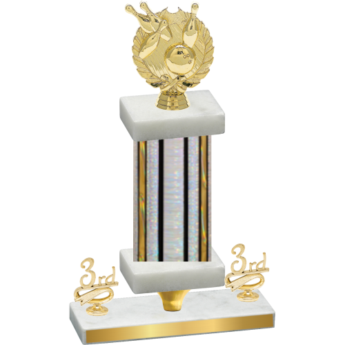 Premium Single Silver Glacier Third Place Bowling Trophy