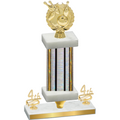 Premium Single Silver Glacier Fourth Place Bowling Trophy
