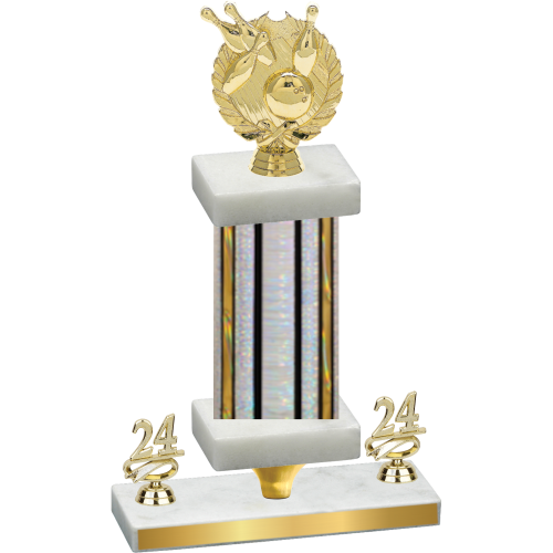 Premium Single Silver Glacier Year Bowling Trophy