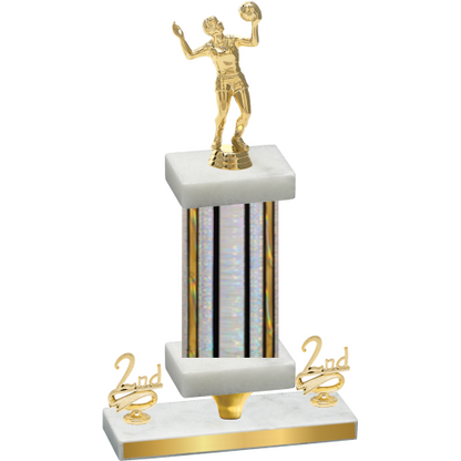 Premium Single Silver Glacier Second Place Volleyball Trophy