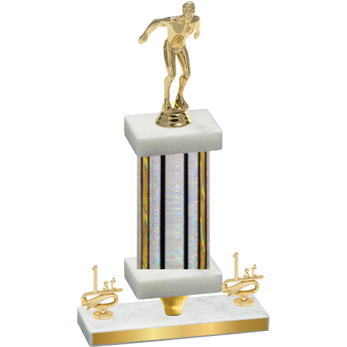 Premium Single Silver Glacier First Place Swimming Trophy