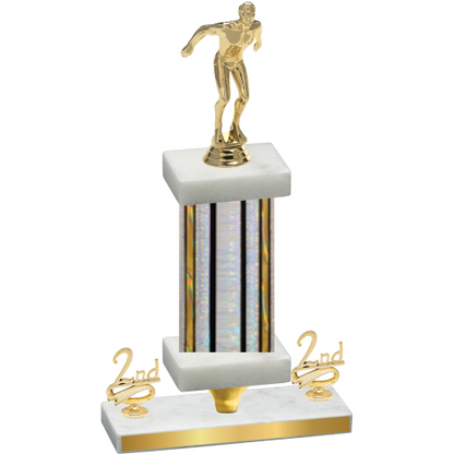 Premium Single Silver Glacier Second Place Swimming Trophy