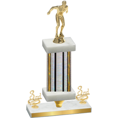 Premium Single Silver Glacier Third Place Swimming Trophy