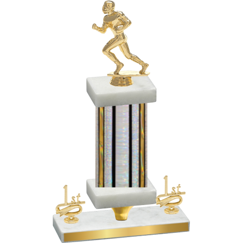 Premium Single Silver Glacier First Place Football Trophy