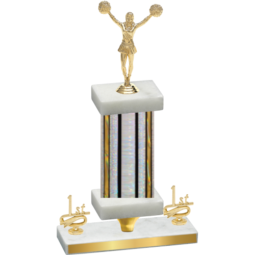 Premium Single Silver Glacier First Place Cheerleading Trophy