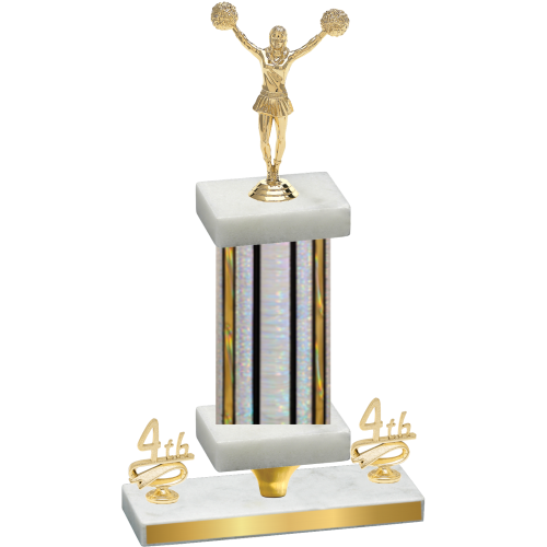 Premium Single Silver Glacier Fourth Place Cheerleading Trophy