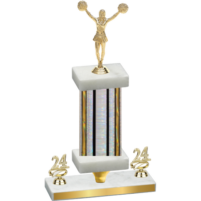 Premium Single Silver Glacier Year Cheerleading Trophy