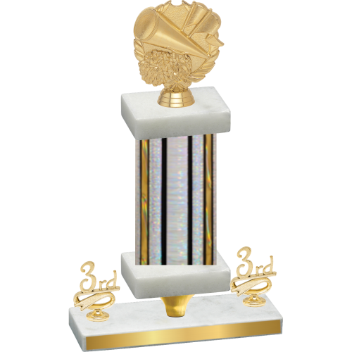 Premium Single Silver Glacier Third Place Cheerleading Trophy