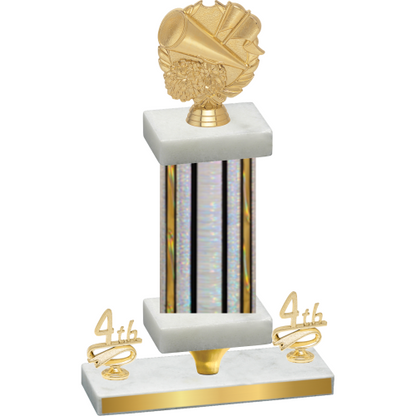 Premium Single Silver Glacier Fourth Place Cheerleading Trophy