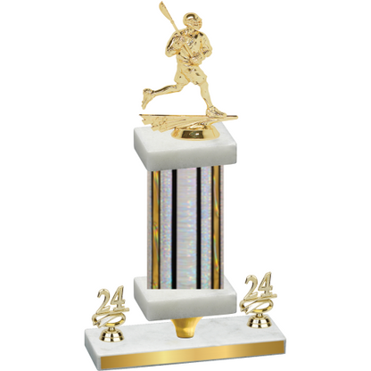 Premium Single Silver Glacier Year Lacrosse Trophy