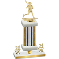 Premium Single Silver Glacier Year Lacrosse Trophy