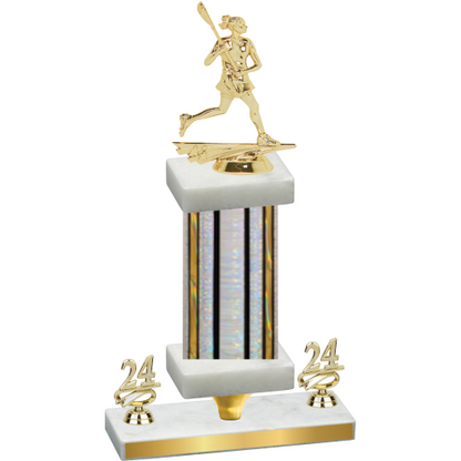 Premium Single Silver Glacier Year Lacrosse Trophy