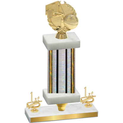 Premium Single Silver Glacier First Place Basketball Trophy