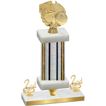 Premium Single Silver Glacier Second Place Basketball Trophy