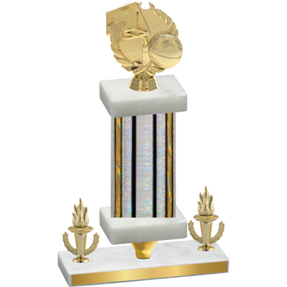 Premium Single Silver Glacier Victory Basketball Trophy