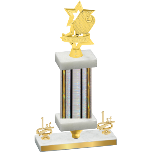 Premium Single Silver Glacier First Place Pickleball Trophy