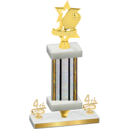 Premium Single Silver Glacier Fourth Place Pickleball Trophy