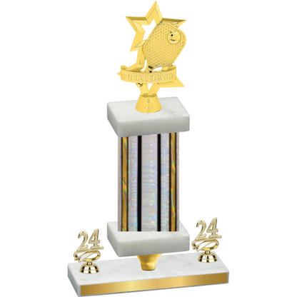 Premium Single Silver Glacier Year Pickleball Trophy