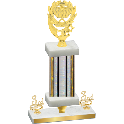 Premium Single Silver Glacier Third Place Pickleball Trophy