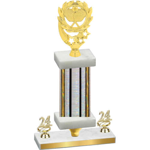 Premium Single Silver Glacier Year Pickleball Trophy