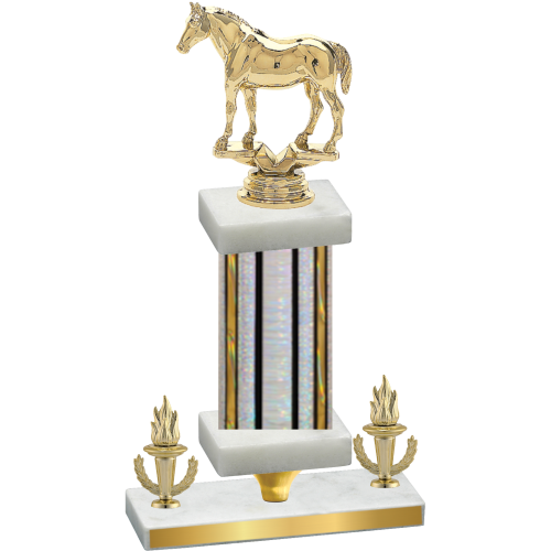 Premium Single Silver Glacier Victory Horses Trophy