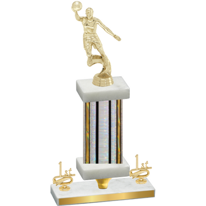 Premium Single Silver Glacier First Place Basketball Trophy