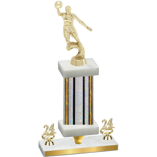 Premium Single Silver Glacier Year Basketball Trophy