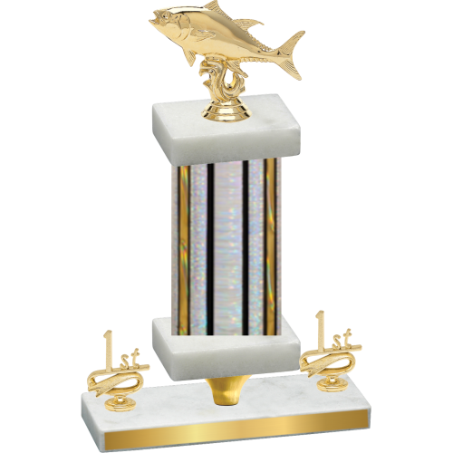 Premium Single Silver Glacier First Place Fishing Trophy