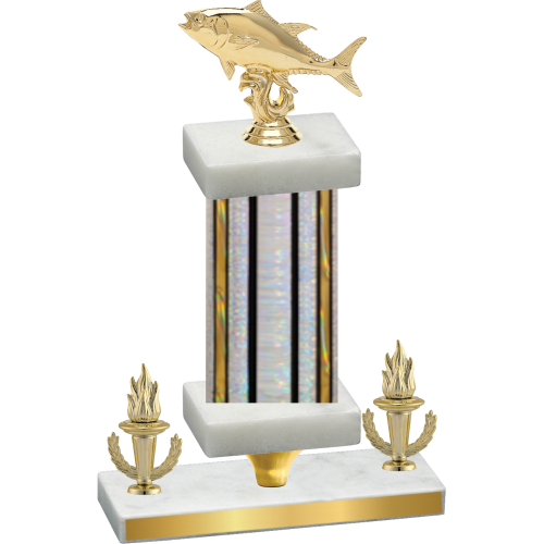 Premium Single Silver Glacier Victory Fishing Trophy