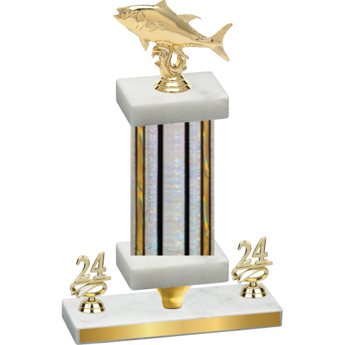 Premium Single Silver Glacier Year Fishing Trophy