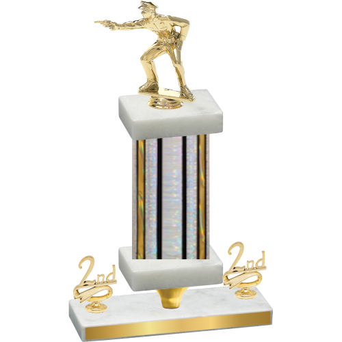 Premium Single Silver Glacier Second Place Shooter Trophy