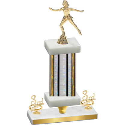 Premium Single Silver Glacier Third Place Skater Trophy