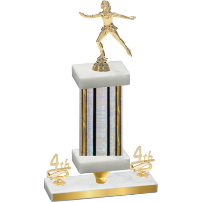 Premium Single Silver Glacier Fourth Place Skater Trophy