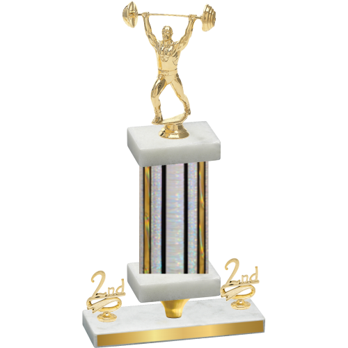 Premium Single Silver Glacier Second Place Weights Trophy