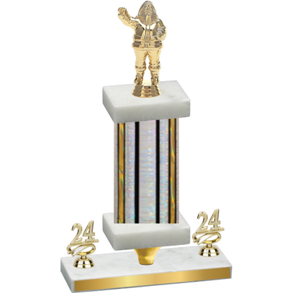 Premium Single Silver Glacier Year Holiday Trophy