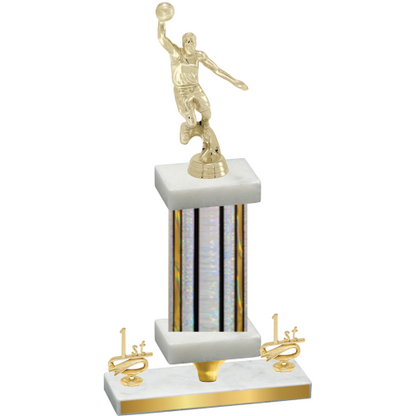 Premium Single Silver Glacier First Place Basketball Trophy